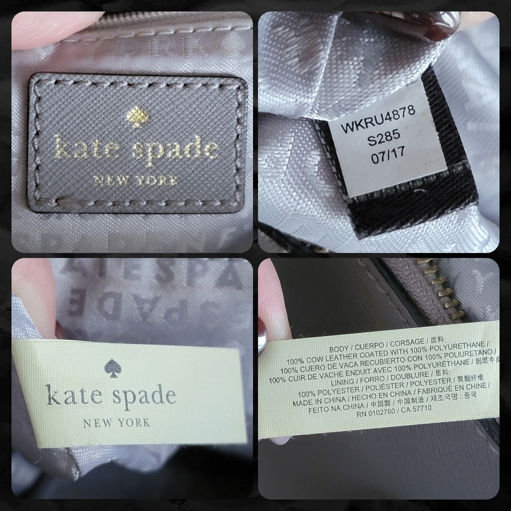 Kate Spade WKRU4878 Tilden Place Satchel Gray Saffiano Leather Crossbody Bag - Picture 11 of 16